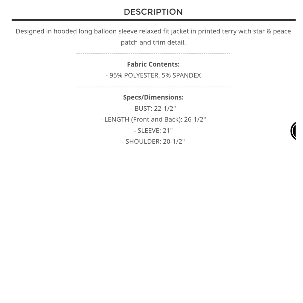 Pol Star & Peace Sign Patchwork Hoodie Jacket - image 5